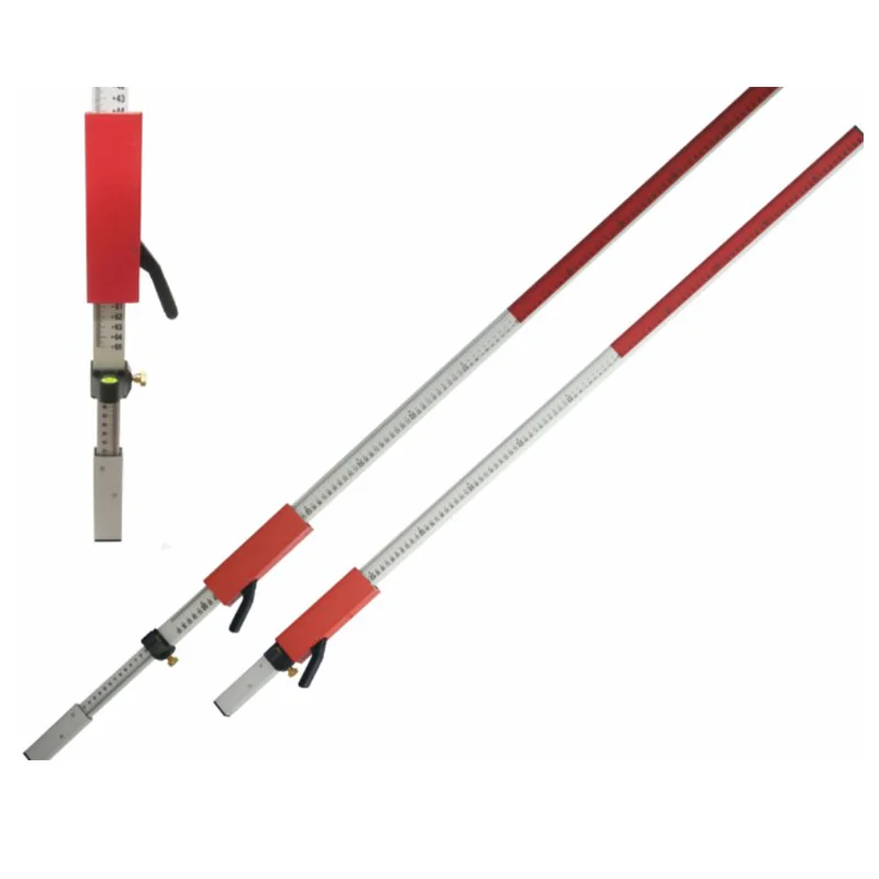 Laser rod with leveling bubble / Surveying height ruler / Measuring tool