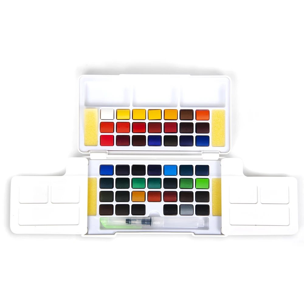 36 wholesale watercolor paint palette cakes set with brush