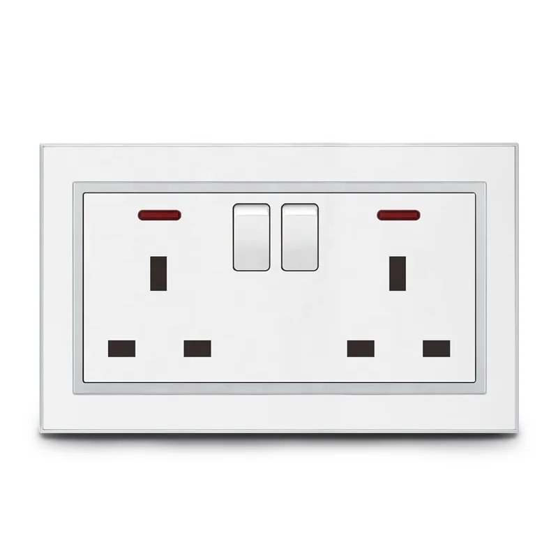 Universal USB Wall Socket AC 110-250V Dual USB Electric Wall Charger Dock Station Socket Power Outlet Panel Plate with Switch