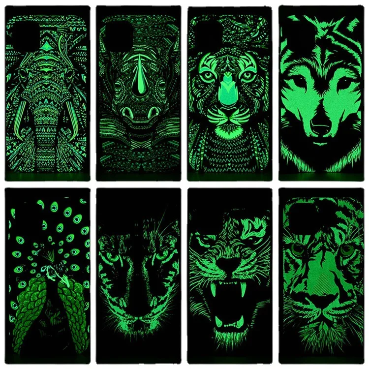 Forest King series noctilucent Frosted Relief animal soft TPU phone case for iphone 13 14 plus/pro/pro max