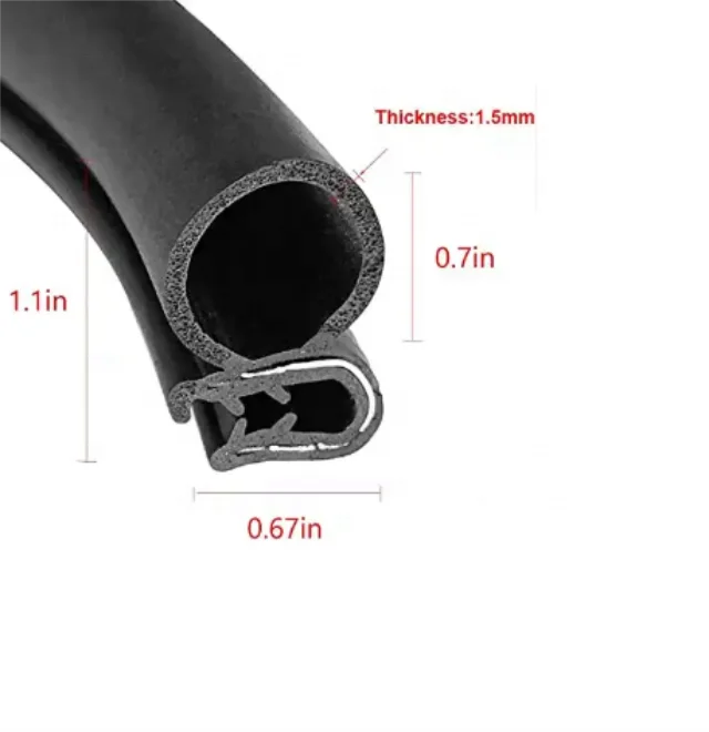 Extrusion rubber U-channel edge trim strip car door rubber EPDM seal profile