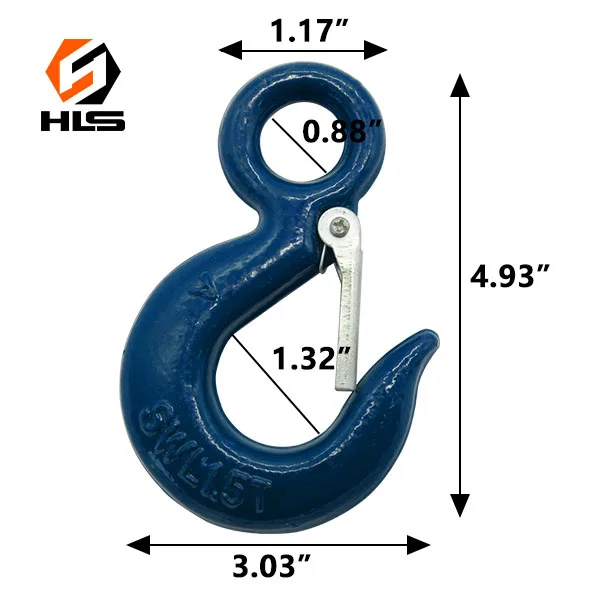 HLS hook manufacturer 320A/320C Carbon steel or alloy steel drop forged lifting eye hoist hook
