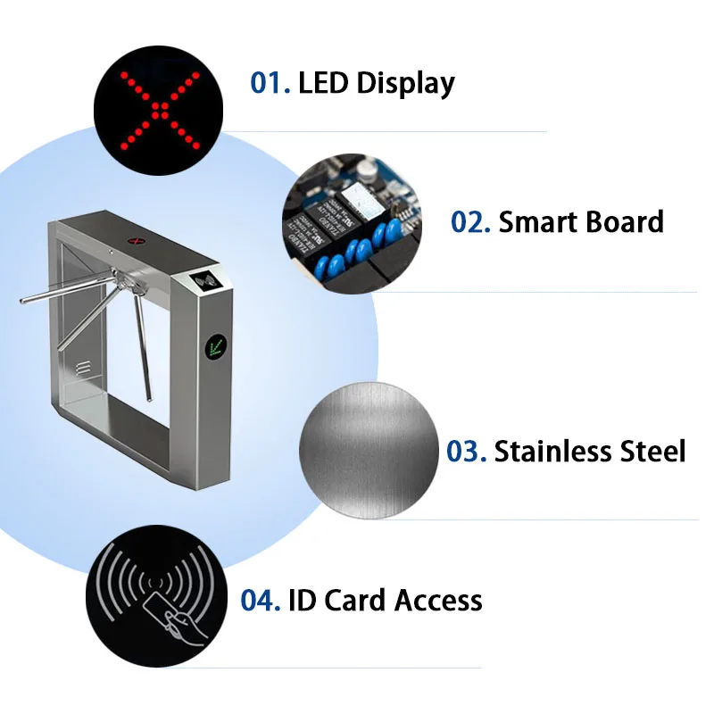 High Safety Full Automatic 3 Arm Access Control Tripod Turnstile Barrier Gate  for Security Check