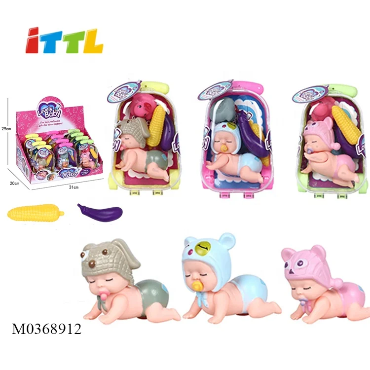 Mini bathtub toy sleeping 5 inch baby doll for kids