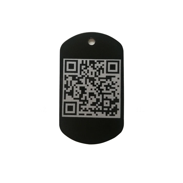 custom laser engraving aluminium QR code dog tags anodized blank metal tag dog id nameplate