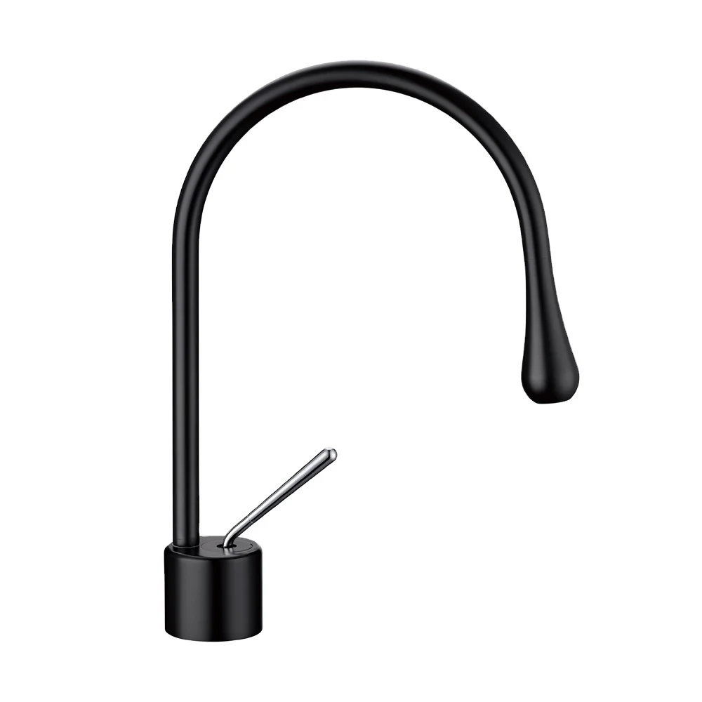 Eco-Friendly White Color Kitchen Sink Mixer Faucet Tap Single Handle Deck Mounted Goose Neck Kitchen Faucet