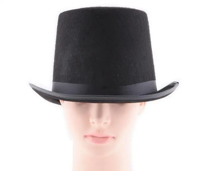 
Black Satin Top Hat Magician Felt Top Hat Halloween Hat for sale from factory directly 