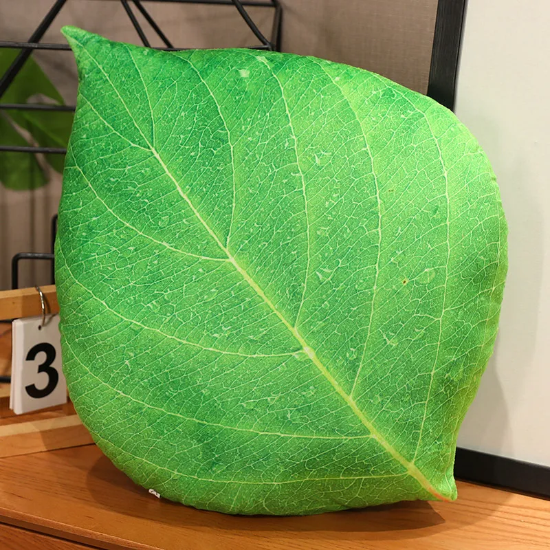 Simulated Leaf Pillow Cartoon Maple Leaf Ginkgo Green Leaf Plush Toy Cushion Sofa Plant Prop Waist Pillow