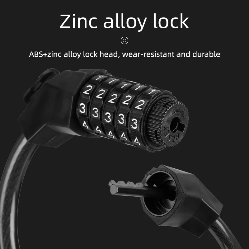 high quality safety steel wire rope bicycle lock chain keyless security cable lock bicycle 5 digital combination cable bike lock