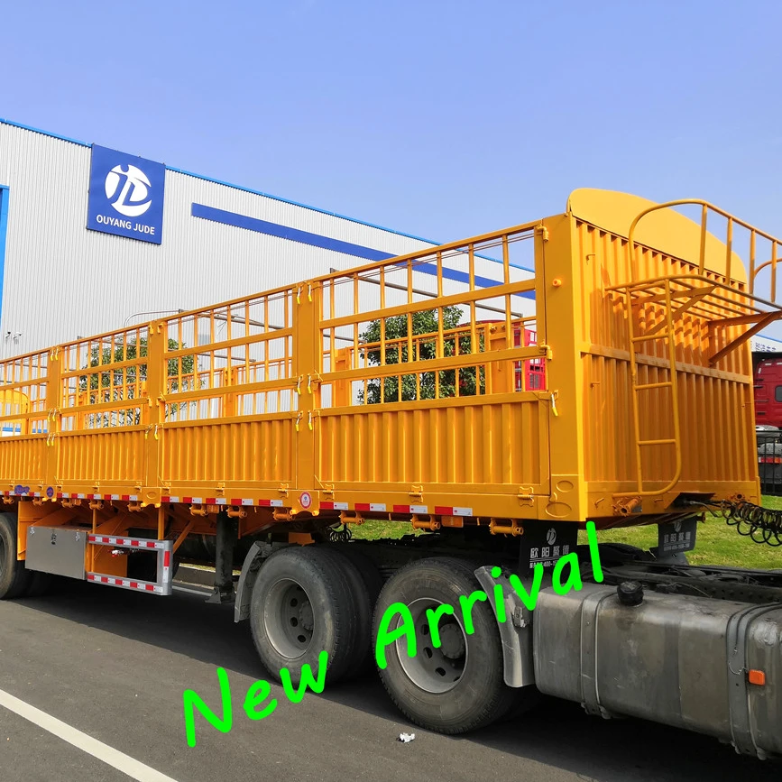 #OYJD Trailers high quality fence body box 40ft flatbed trailer baseboard use wood timber chairs desks tables transport on sale