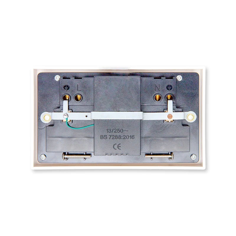 WOSOM British Standard WSRSP-5 2Gang Un switched RCD Socket White 13A 30mA Type A