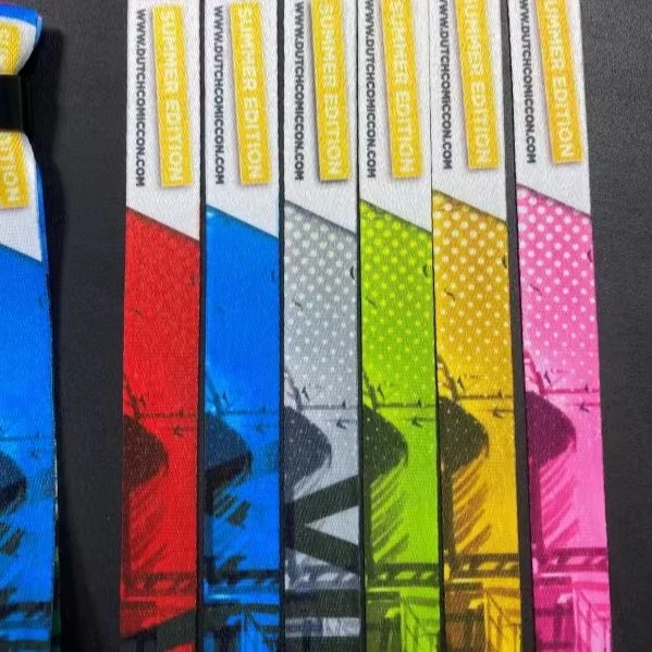 Custom one time use RPET polyester fabric wristband