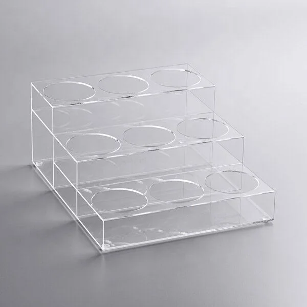 Wholesale Custom Acrylic Syrup Display Storage Rack Acrylic Coffee Syrup Organizer Rack