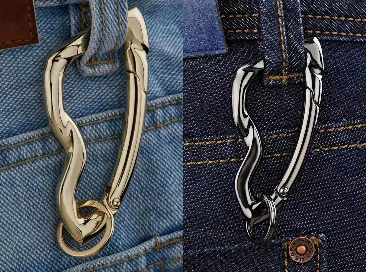 high quality wholesale metal zinc alloy spring ring special-shaped carabiner big size key holder key ring