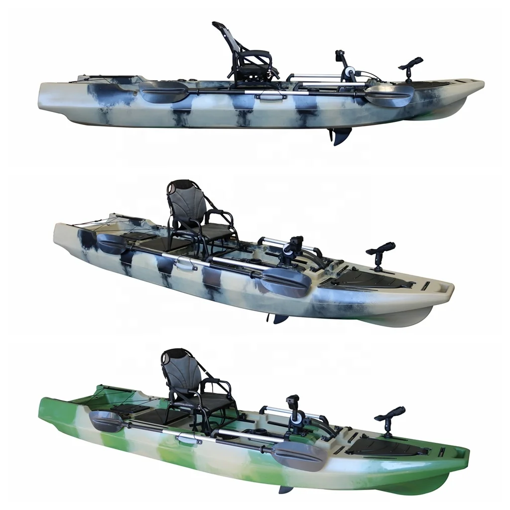 Material Single Fishing Kayak Pedal Kayak Electric Motor Kayak Professional LLDPE Plastic Vicking 12.5ft ORCA Lakes & Rivers