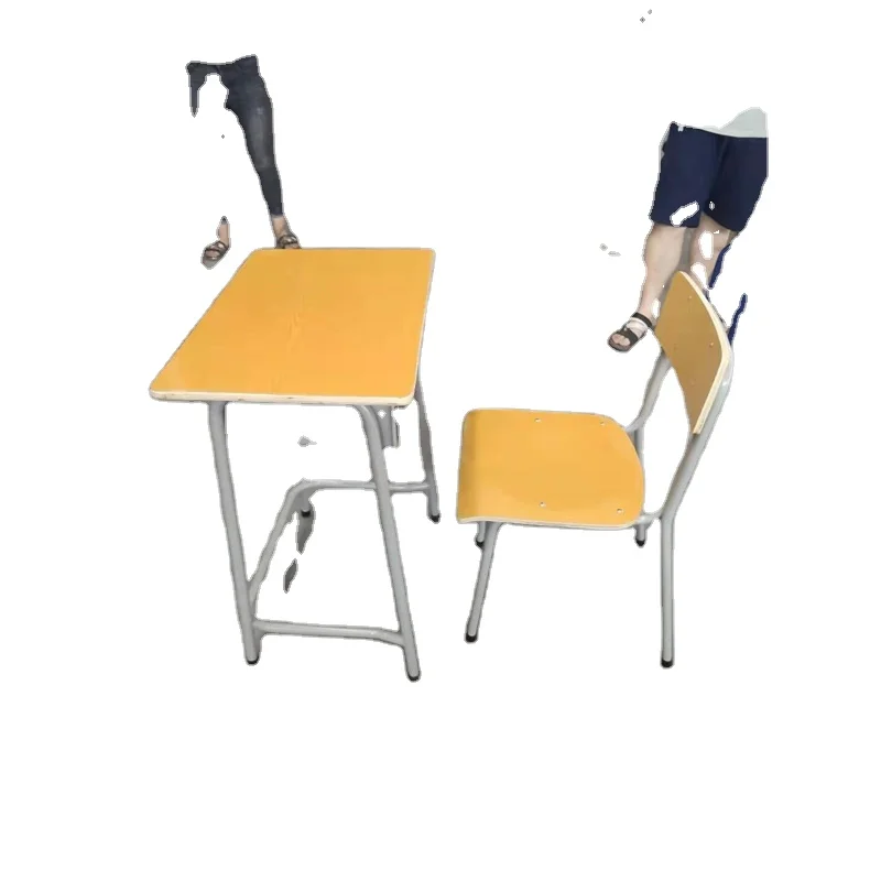School Student Desk And Chair Fixed Child Bed Room Furniture Set Environmental Wooden Study Table Chair Designs