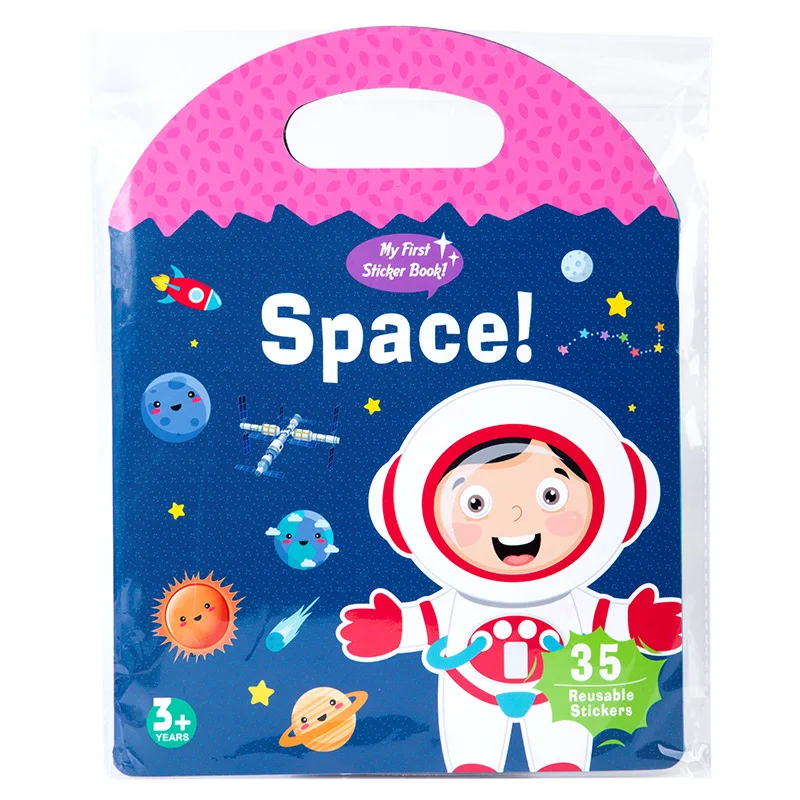 2024 new Kids popular item handbag type simple design educational jelly patch quiet sticker book