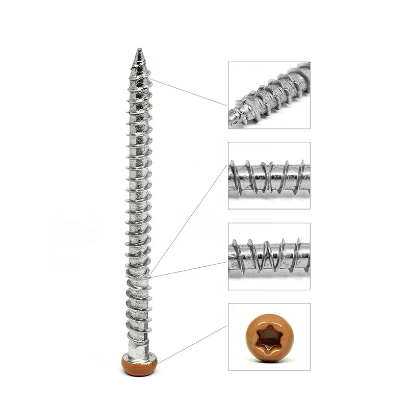 410 ss wood composite deck screws torx drive countersunk chipboard screw zinc plated self tapping ground screws for decks