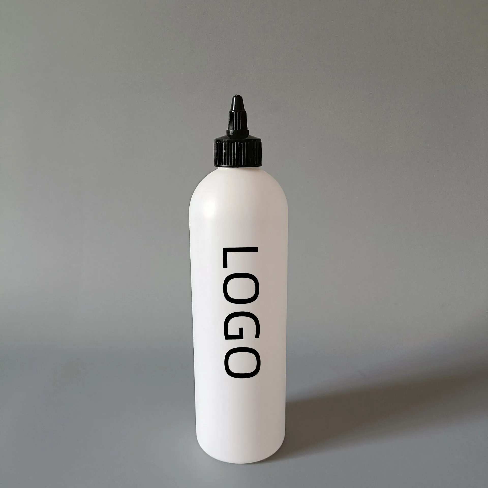 fast delivery 500ml HDPE plastic round matt white glue paint ink Oil wax polish strech cream Squeeze bottle with twist tip cap