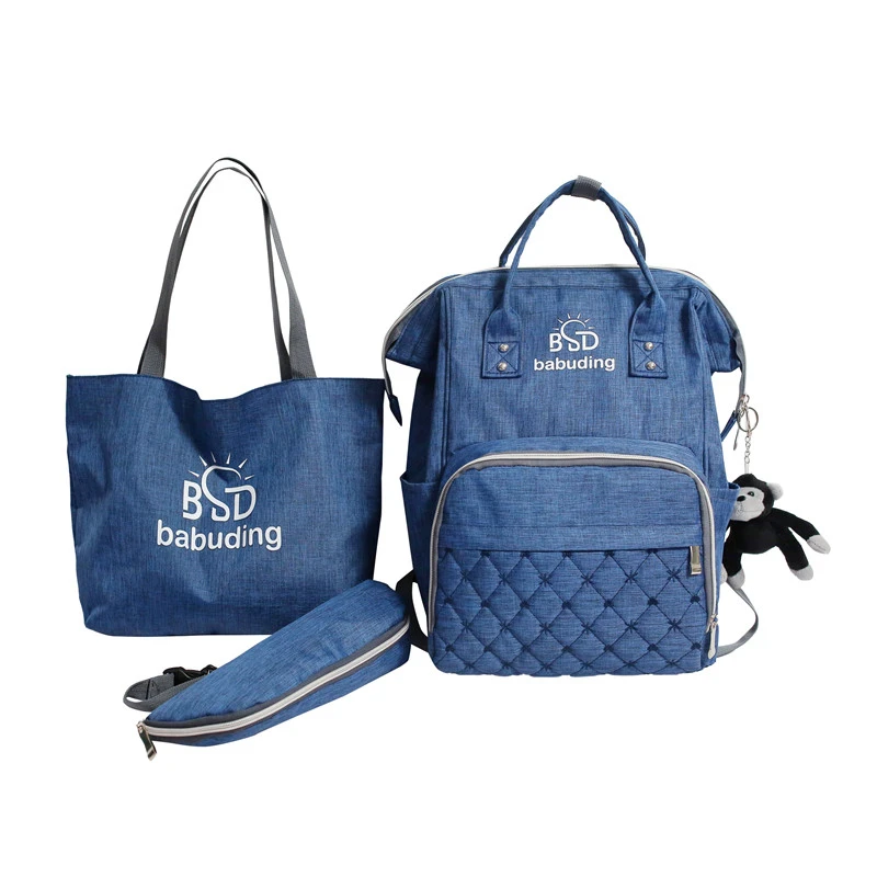 new 3 in 1 Multi-purpose Backpack Zipper Mommy Baby Diaper Bag Set
