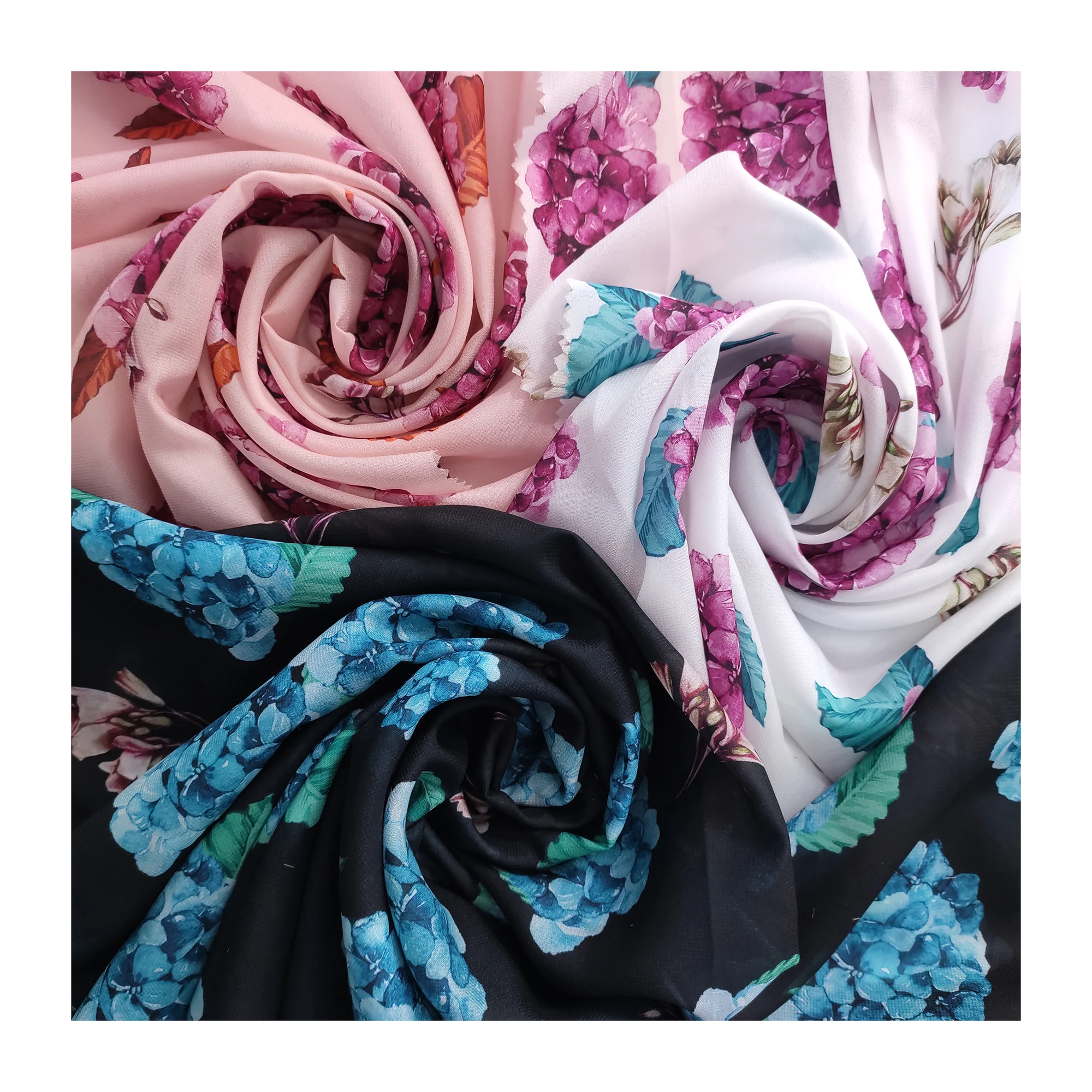 
Hot sale 100% polyester fabric weight polyester custom woven pure printed chiffon fabric 