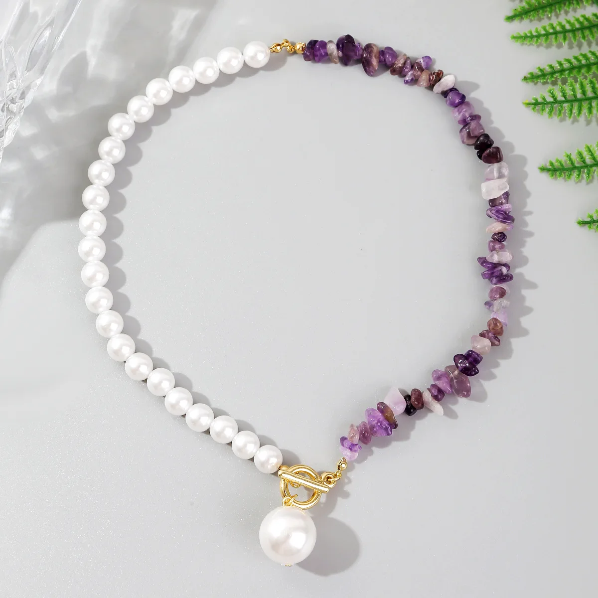 Multilayer Colorful Irregular Stone Necklace Handmade Pearl Beaded Necklace for Women Jewelry