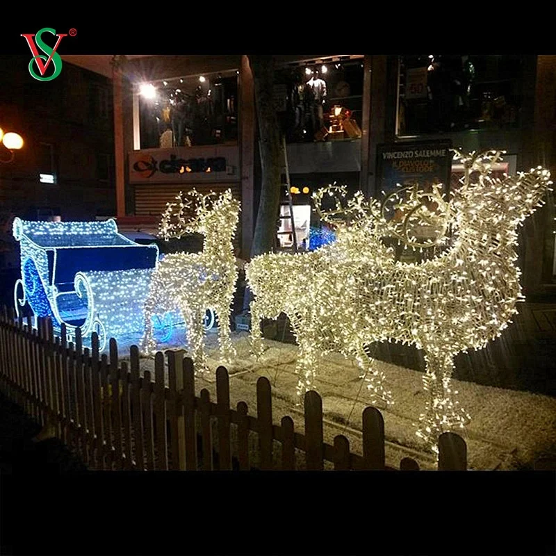 Large 3D Christmas Decoration Lovely Deer Led Street Motif Light