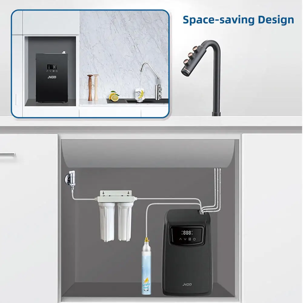 Smart Commercial Drinking Co2 Sparkling Soda Water Cooler Dispenser 3 in 1 Freestanding Hot and Cold Water Dispenser with Fridge