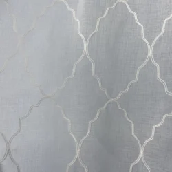 Good quality material black embroidery curtain, Jacquard fabric embroidery curtain Set of 2 /