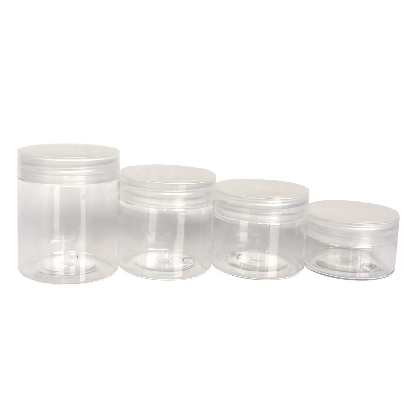 
30ml 50ml 60ml 80ml body butter jars cosmetic packaging clear pet plastic jar with plastic lid 