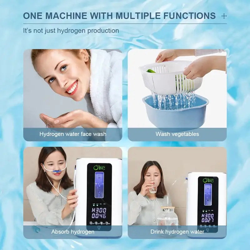 Home PEM Hydrogen Machine Inhaler Portable Inhaler Hydrogen Inhalation Machine Breathing 300ml 600ml Hydrogen Oxygen Generator