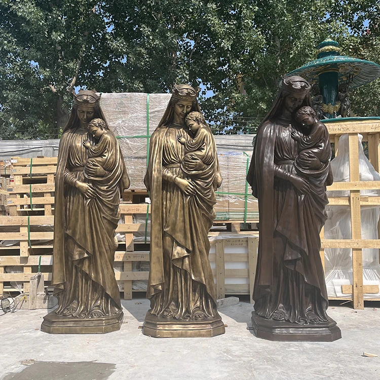 Religious bronze statue of the virgin mary for church decoration