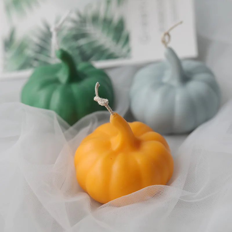 large size Halloween Cute Pumpkin Candle Silicone Mold Epoxy Resin Moluds Plaster Soap Crafts Home Decor Mold