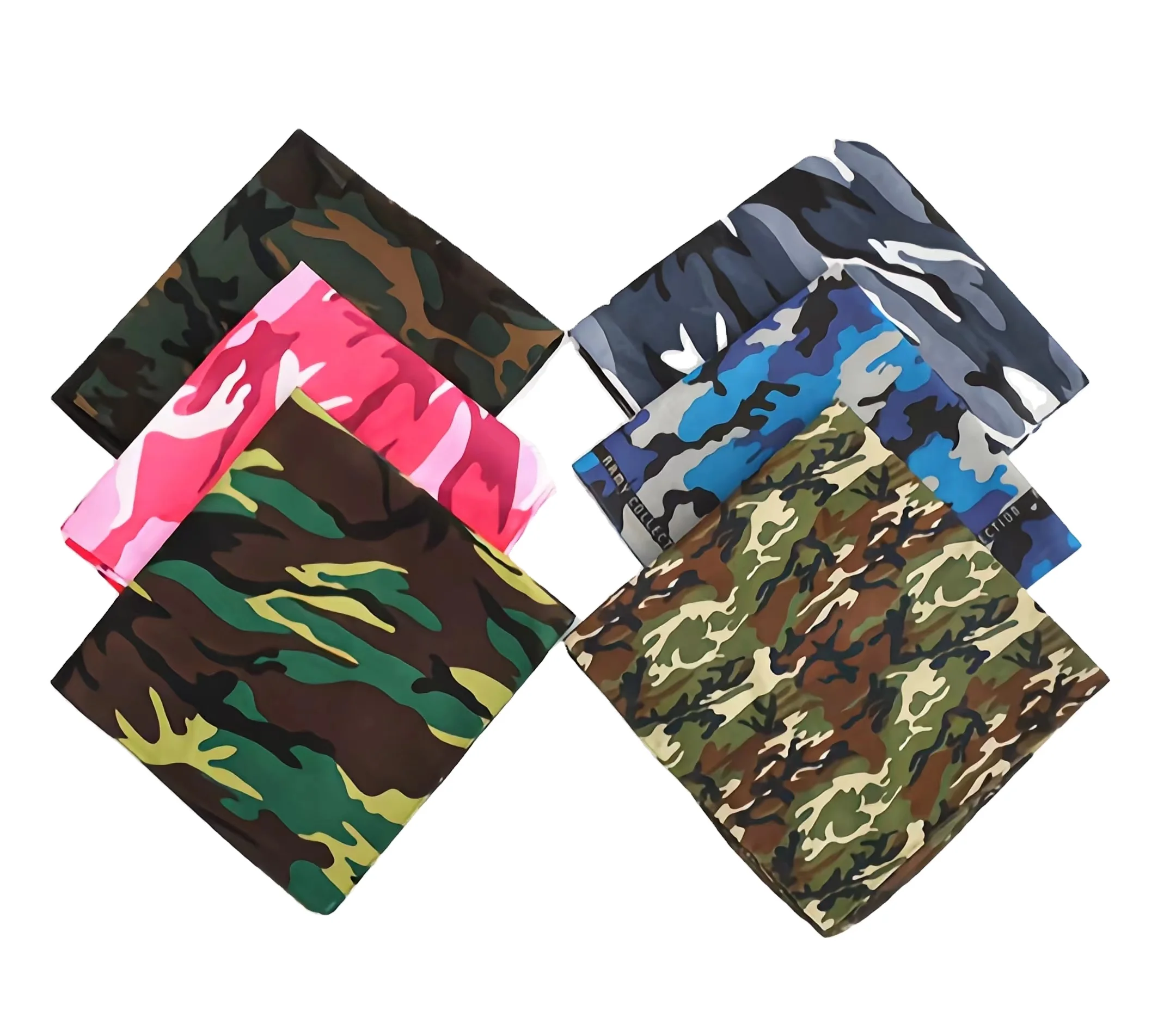 Wholesale OEM Customised Design Logo Cotton Fabric Screen Printing Multifunction Fashion Personal Square Bandana Scarf Headband