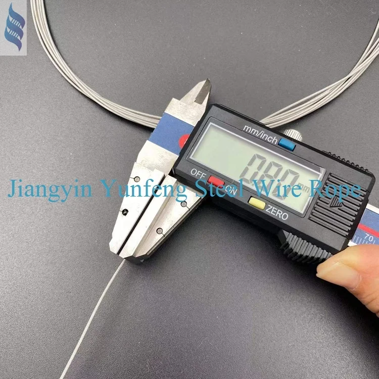 Clear Color With Nylon Coated SUS 304 Steel Wire Rope 7*7-0.6-0.8mm for the Manufacture of Fishing Leaders