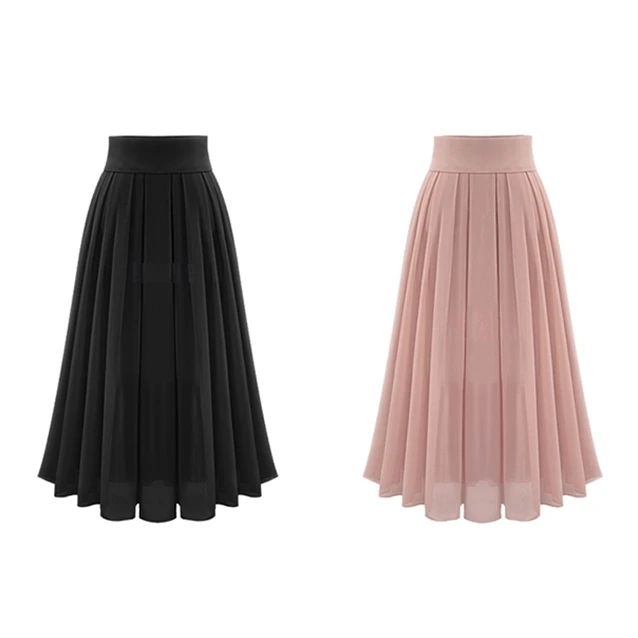 Cheap Price A-line Casual Chiffon Summer Long Maxi Pleated Women Skirts