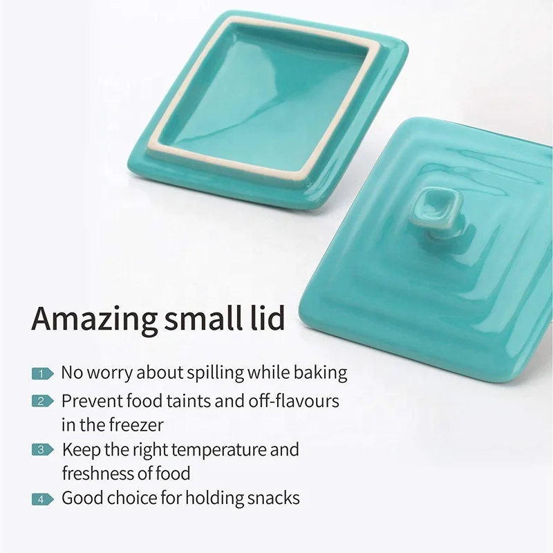 Factory price 8 Ounces Square Ceramic Ramekins for Baking