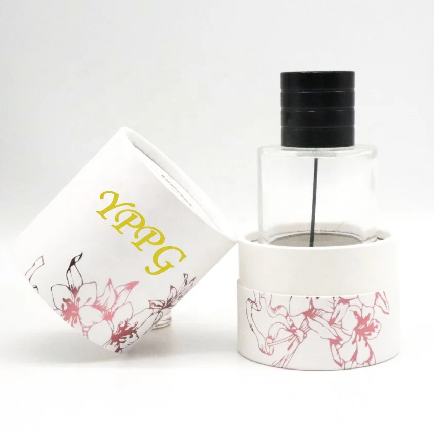 Classic Cylinder Round Shape Glass Perfume Bottle 30 ml 50 ml 100 ml Empty Spray Fragrance Parfum Bottle with Black Magnetic Lid