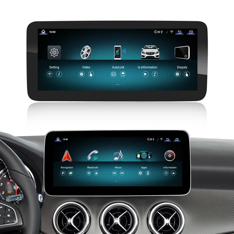10 25 дюймов Snapdragon 668 дисплей для GLA CLA 200 250 180 C117 45 AMG Android 13 Модернизированный Радио сенсорный экран