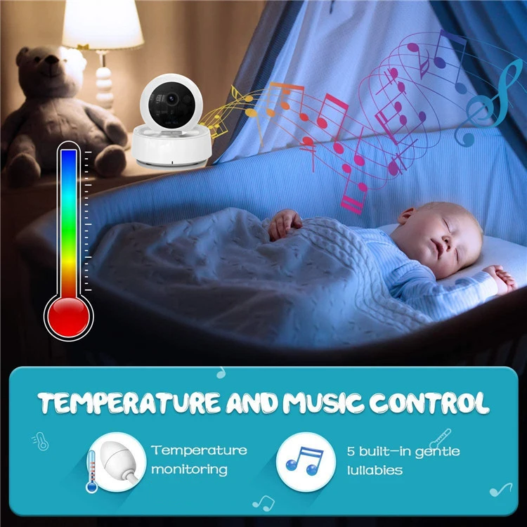 Factory Hot Selling Sound Detection 5 inch HD Display Wireless Video Baby Monitor Bundled with Baby White Noise Sound Machine