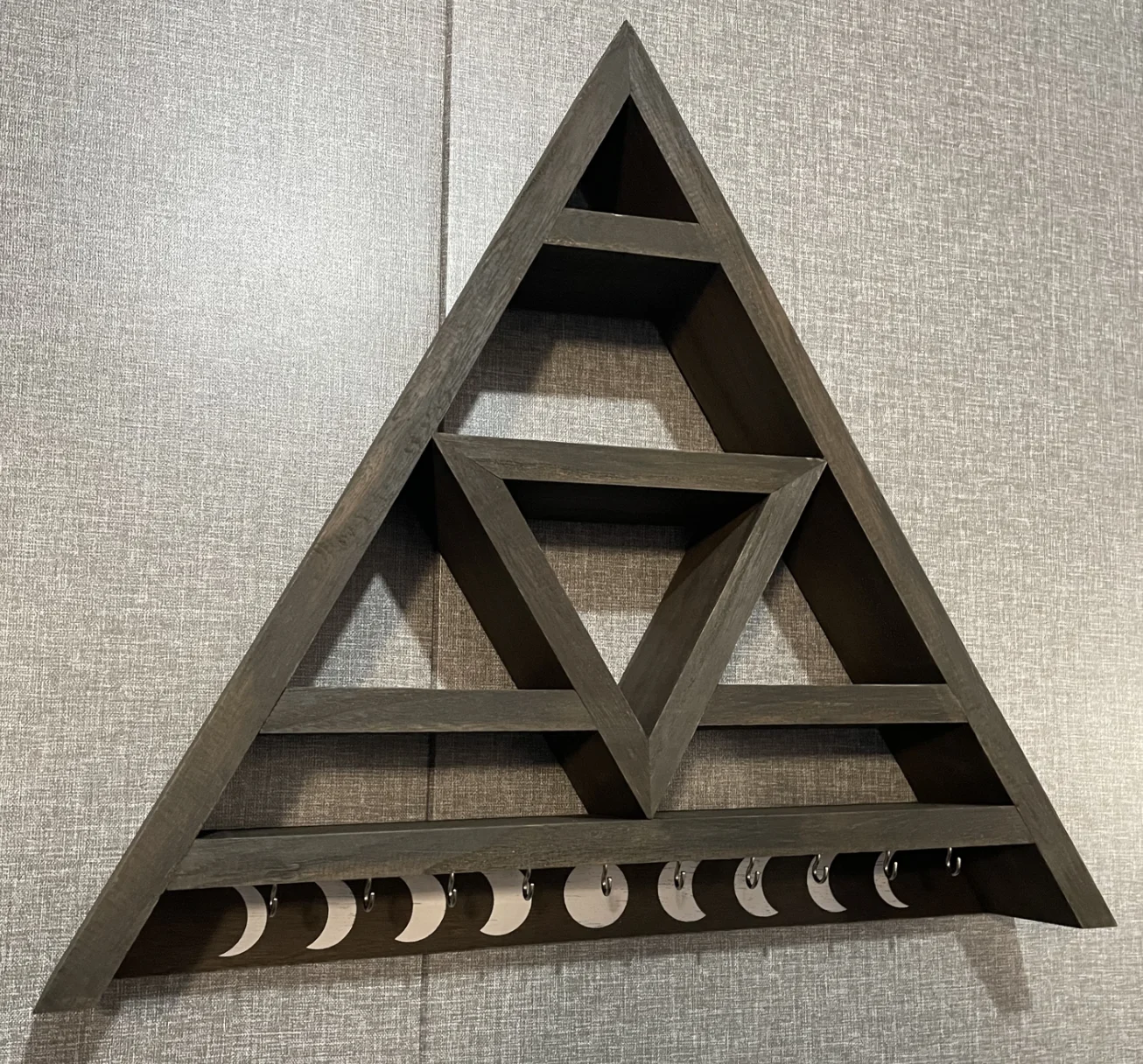 Triangle Wall Shelf Crystal Shelf Display for Stones Witchy Decor for The Home, Crystal Holder Crystal Display Shelf