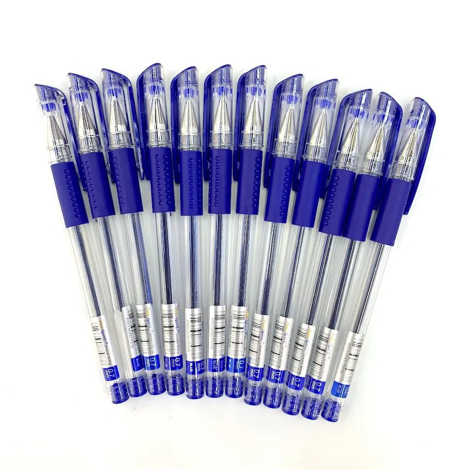 12 pcs/boxed European Standard Neutral Pen Red Blue Black bag 0.5mm 0.7mm Smooth brush question Gel Pens