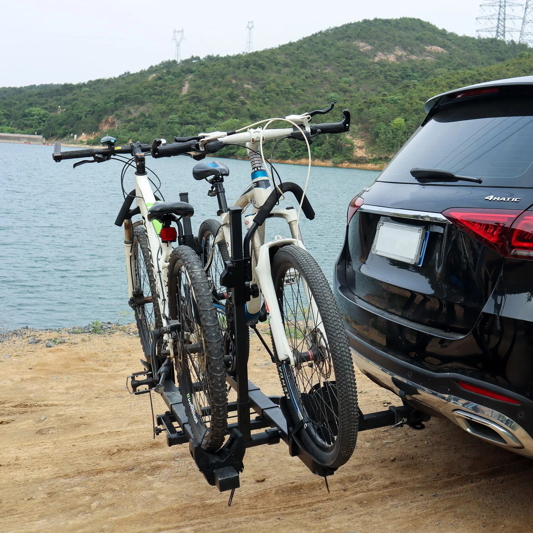 best price Bicycle rear carrier Rack mounted bike for car hitch vertical  bicycle rack wall mount bike rack