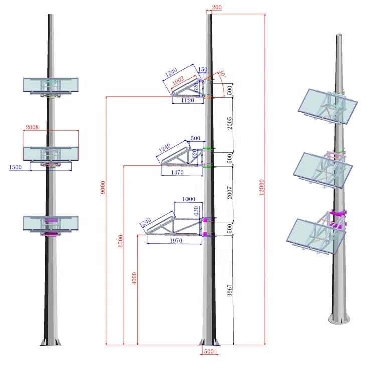 Factory wholesale outdoor mounting solar Energy pole mount solar bracket solar panel mounting kit solar clamp for electric pole