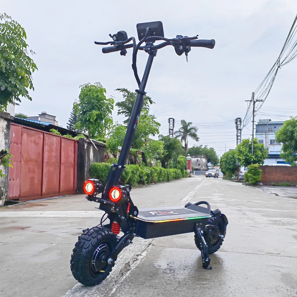 FLJ China wholesale kick adult scooter 48V 2400W dual motor 11inch off road tire 35kg and max speed 65km/h electric scooter