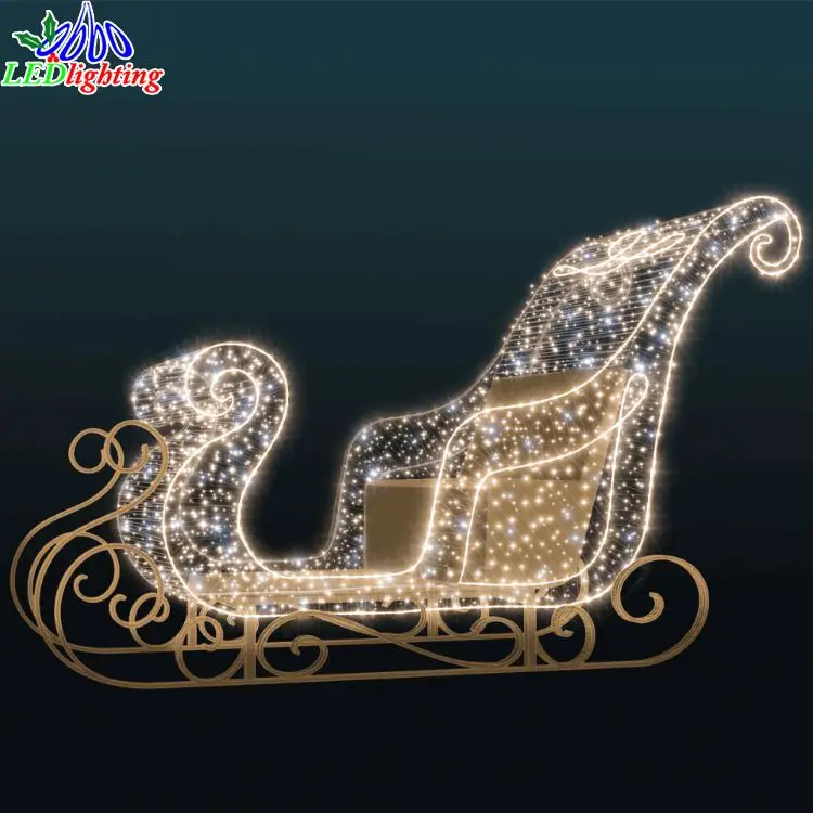 3D Уличные светодиодные сани китайское украшение мигающий Рождественский Санта плюшевый Санта сани Животные Олень веревка мотив свет