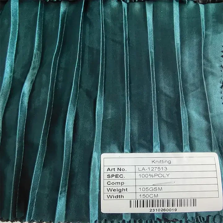 Wholesale printed folding pleating machine pleated striped knitting pleats fabric for clothes