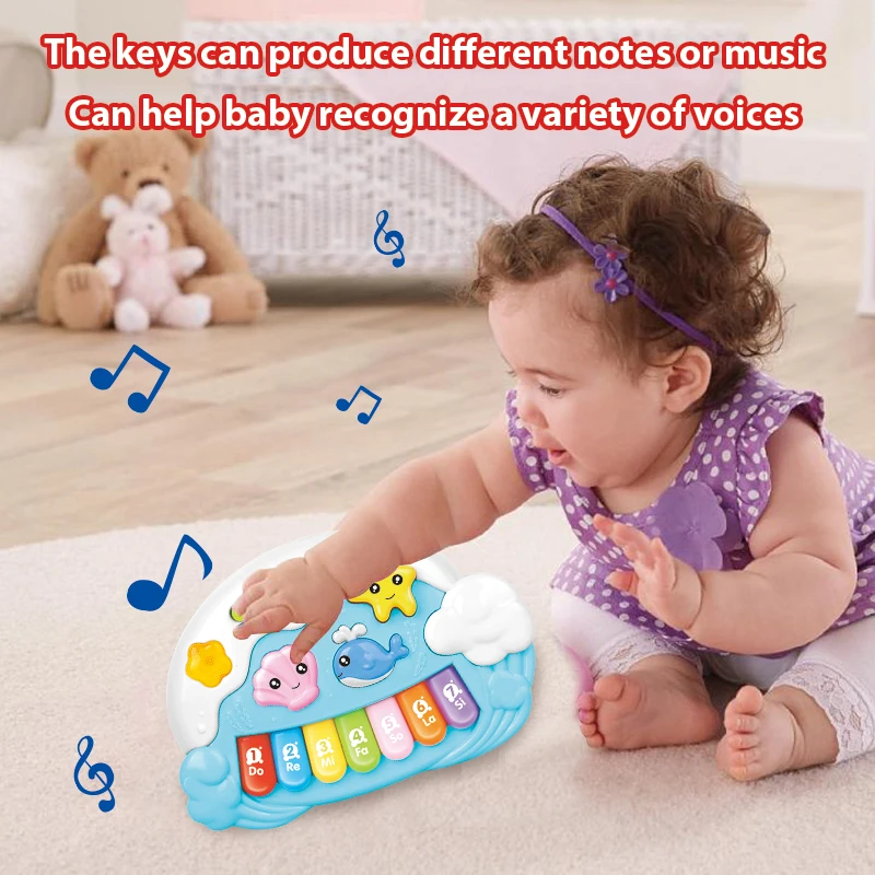 Multiple Function Baby Toys Educational Piano Blue Sky And Sea Battery Operated Cartoon Radio Toys for Kids