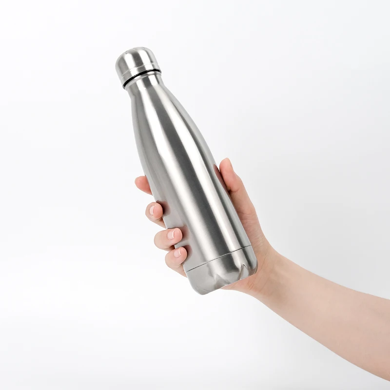 Custom Logo 500ml 750ml Cola Shaped Vacuum Thermal Insulated Stainless Steel Water Bottle