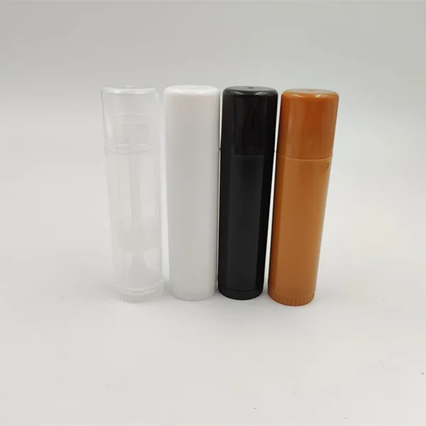 Wholesale Empty Transparent Black White 0.5oz 15ml 15g 0.67oz 20ml 20g Cylinder Round Plastic Lip Balm Stick Tube with Cap